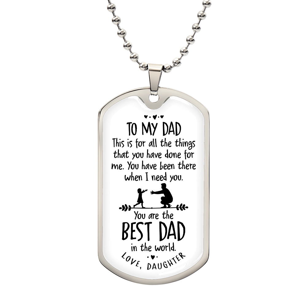 TO MY DAD - I LOVE MORE THEN.(Luxury Graphic Dog Tag Necklace)
