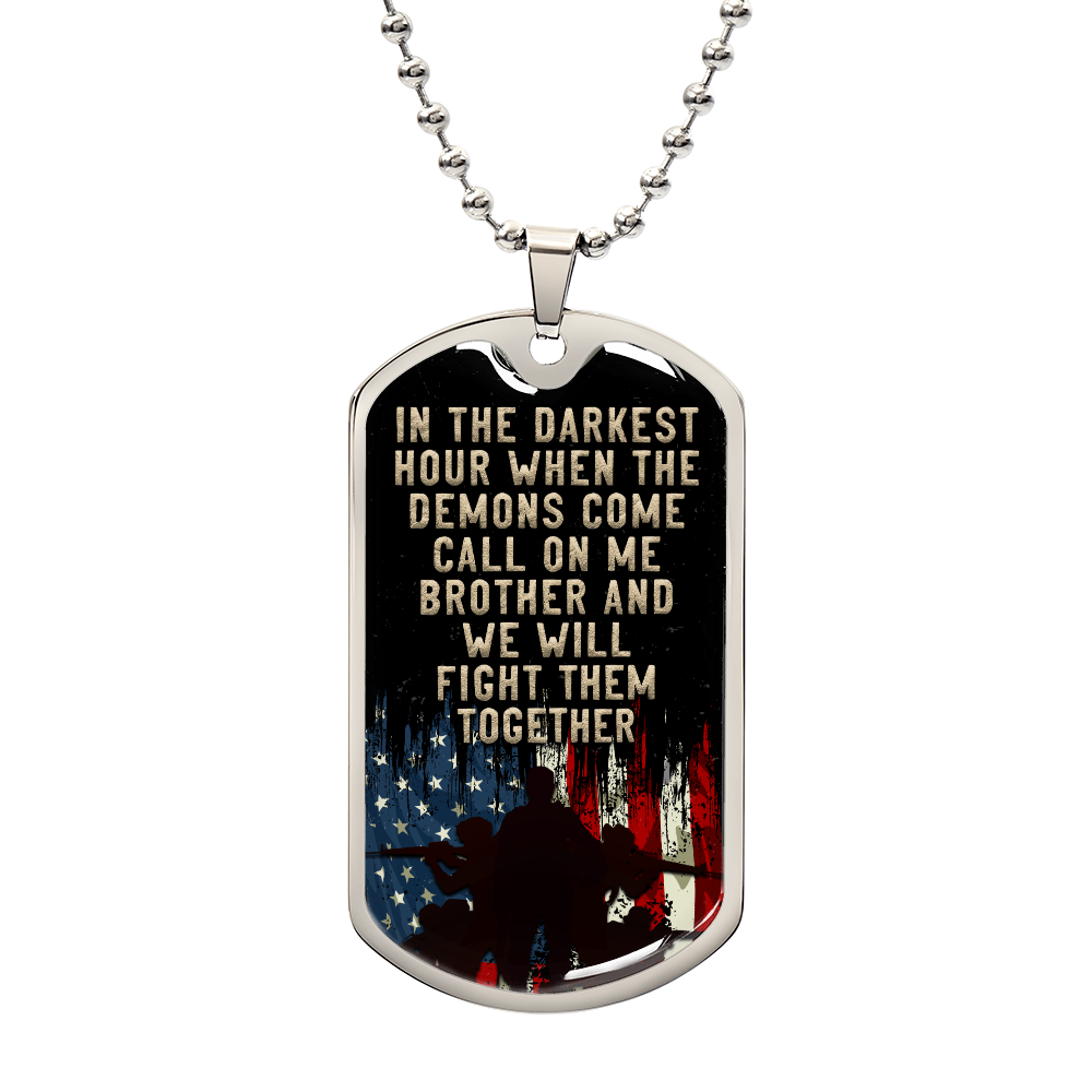 Luxury Graphic Dog Tag Necklace - WE WILL FIGHT, THEM TOGETHER.