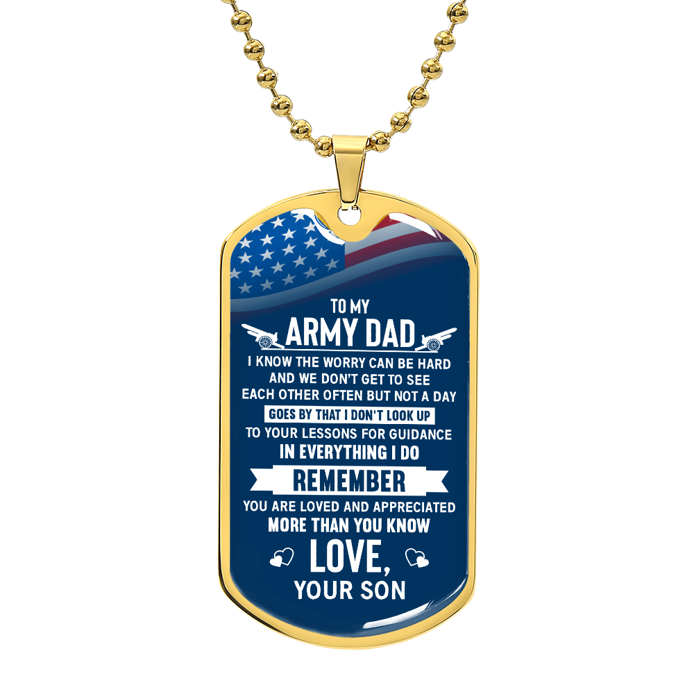 TO MY DAD - LOVE FROM YOUR SON .(Luxury Graphic Dog Tag Necklace)