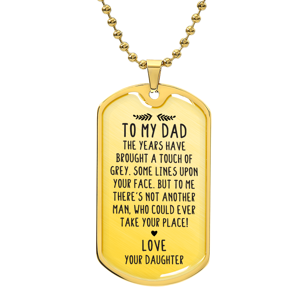 TO MY DAD - LOVE FROM YOUR CHILD.(Luxury Graphic Dog Tag Necklace)