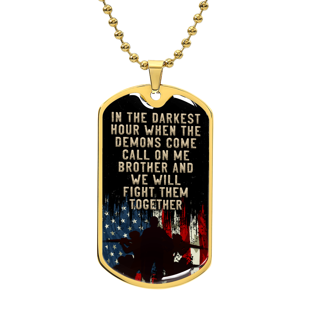 Luxury Graphic Dog Tag Necklace - WE WILL FIGHT, THEM TOGETHER.