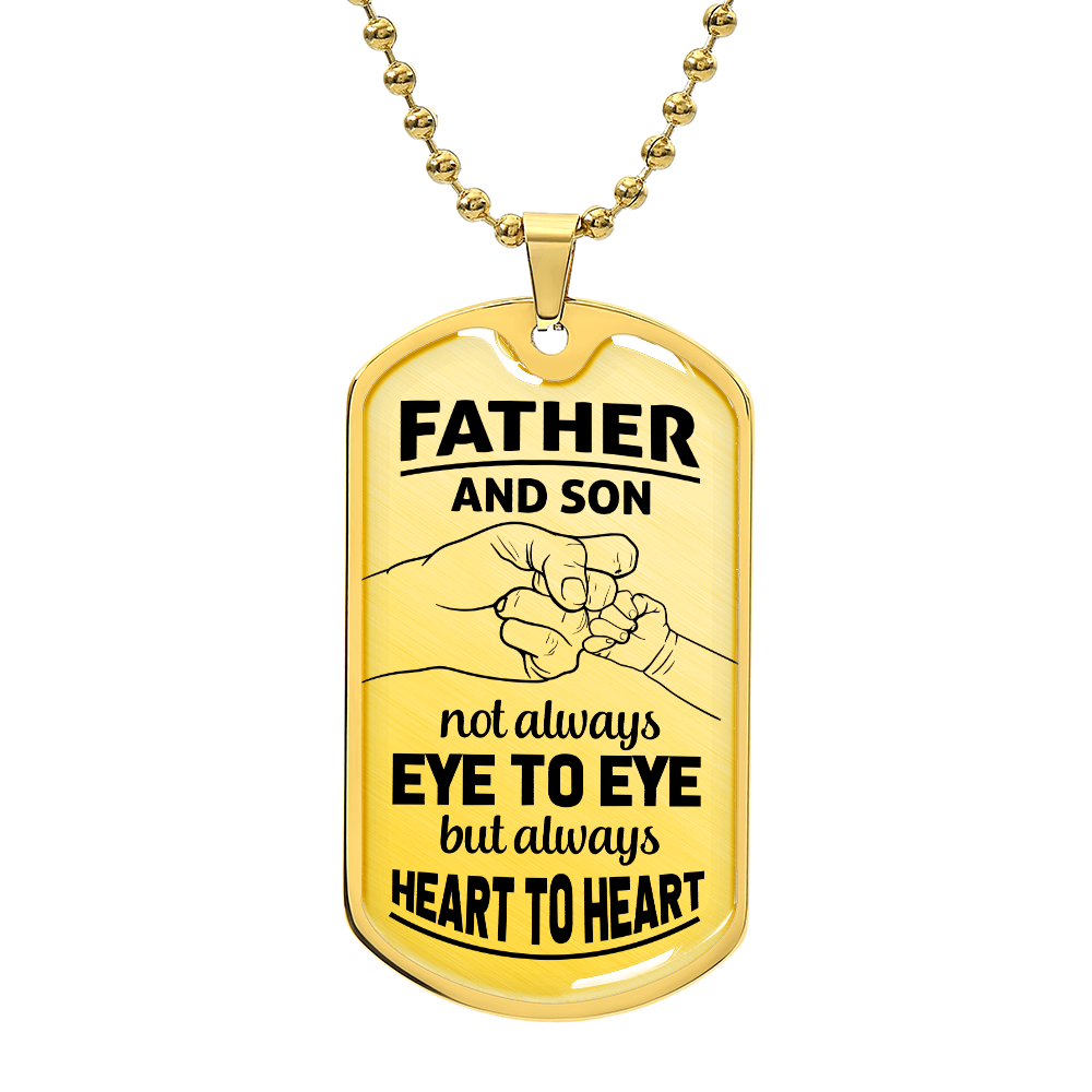 TO MY FATHER - EYE TO EYE.(Luxury Graphic Dog Tag Necklace)