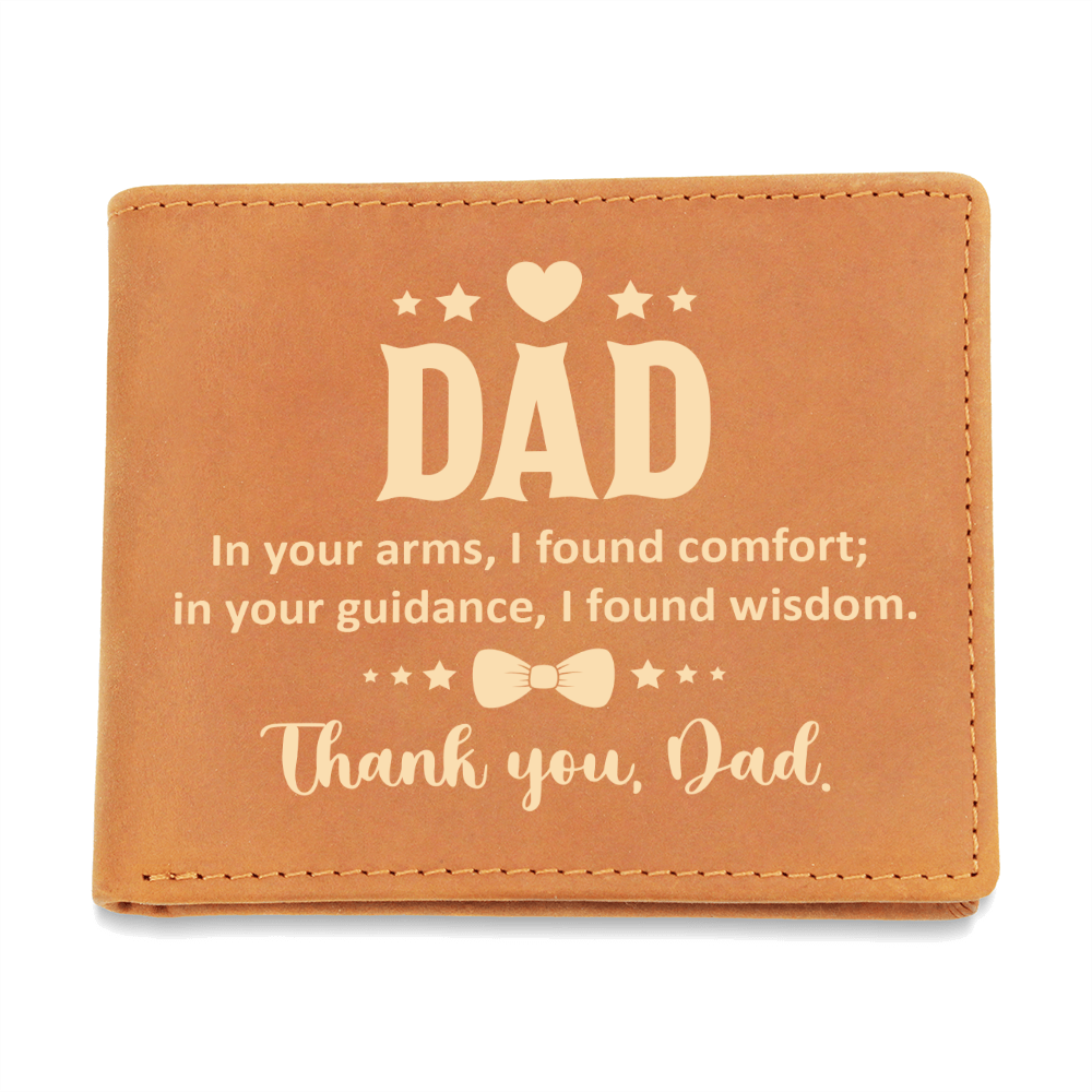 Graphic Leather Wallet.(Dad In Your Arms, I Found Comfort.)