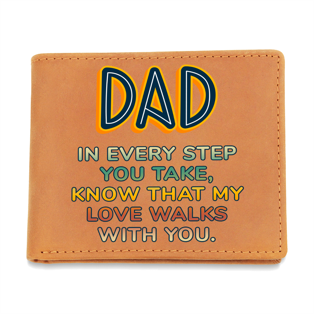 Graphic Leather Wallet.(Dad In Every Step.)