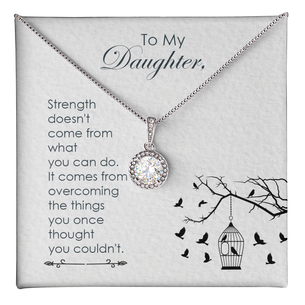 To my daughter - Love from Mom/dad.(Strength doesn't come from what you can do.)