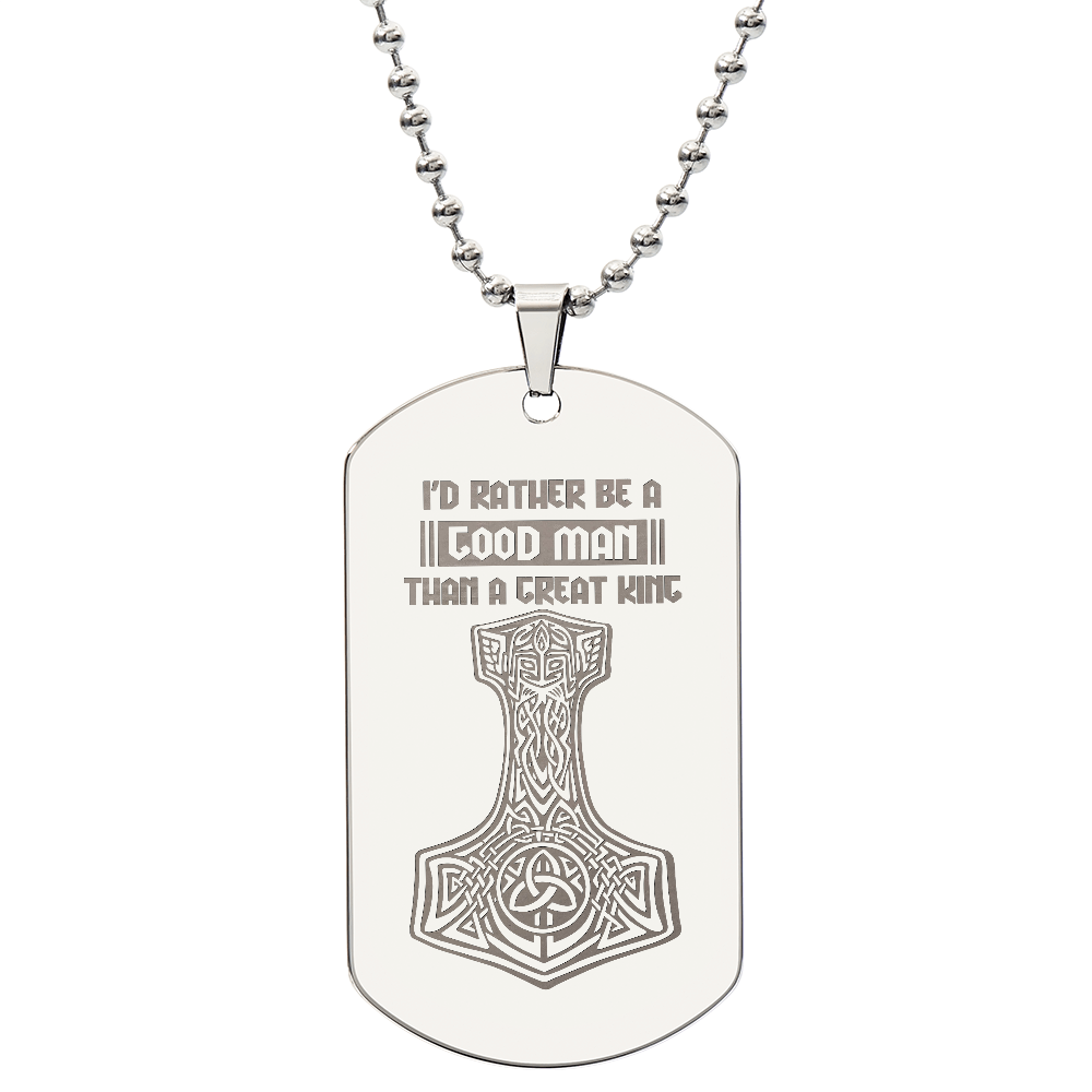 To my Dad - Mjolnir viking symbol.(Engraved Dog Tag Necklace)