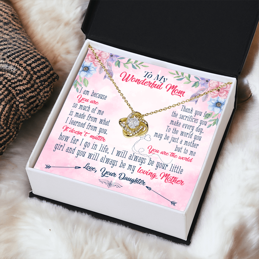 To my mother - Love from your daughter.(I am because You are so much of me Is made from what I learned from you)