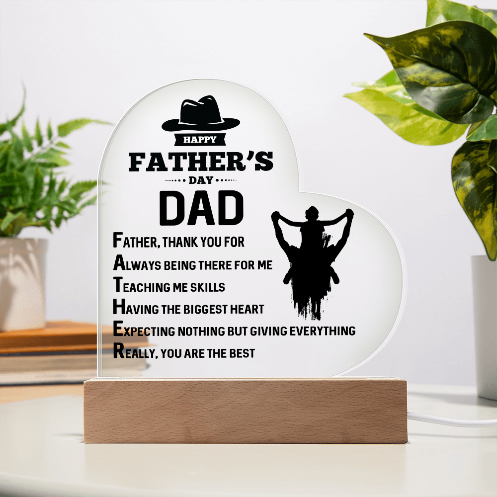 Heart Acrylic Plaque.(HAPPY FATHER'S DAY..)