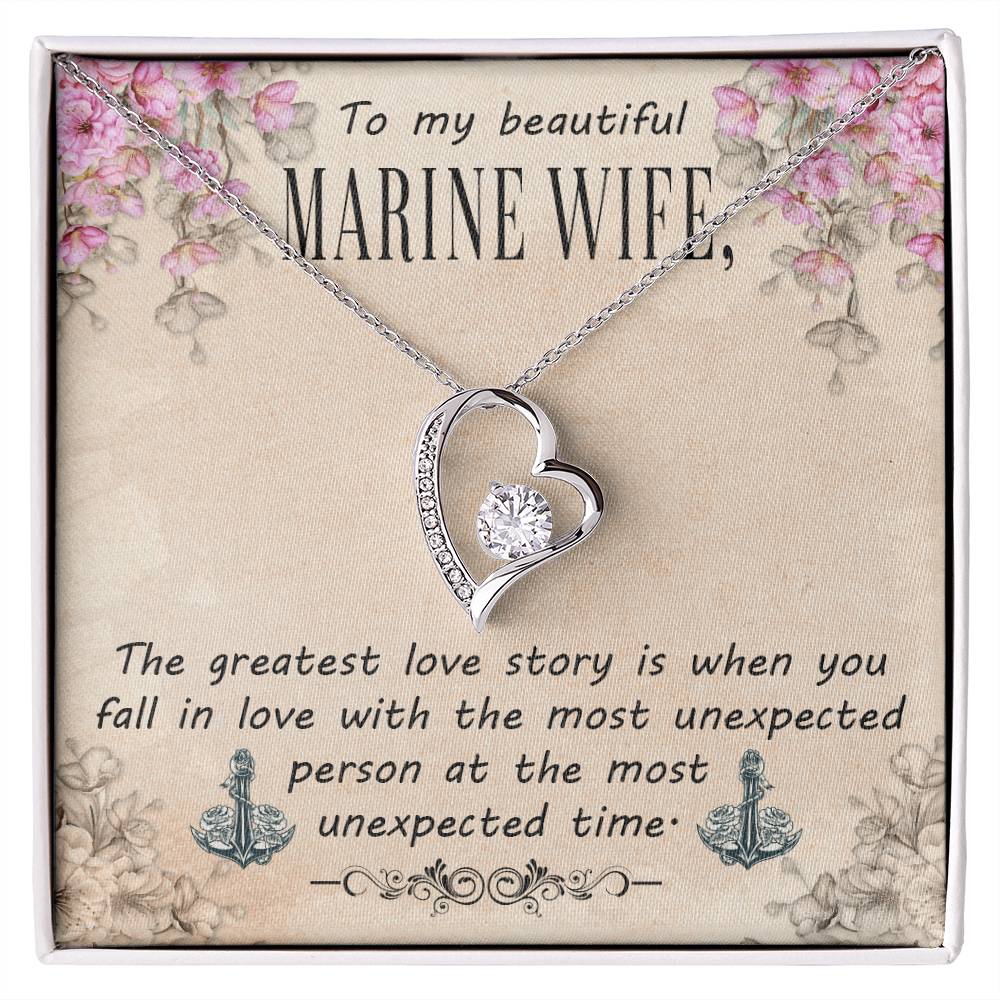 To My marine Wife - from your Husband.(Forever Love Necklace)