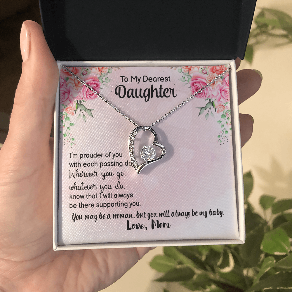 To My Dearest daughter - from you Mom.(Forever Love Necklace)