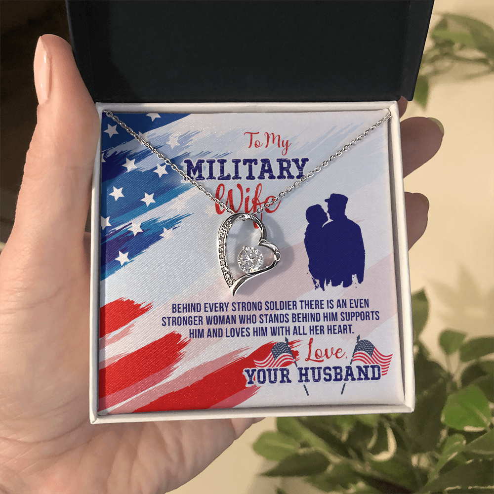 To My military Wife - from your Husband.(Forever Love Necklace)