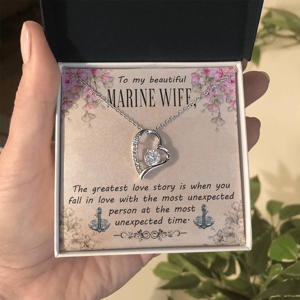 To My marine Wife - from your Husband.(Forever Love Necklace)