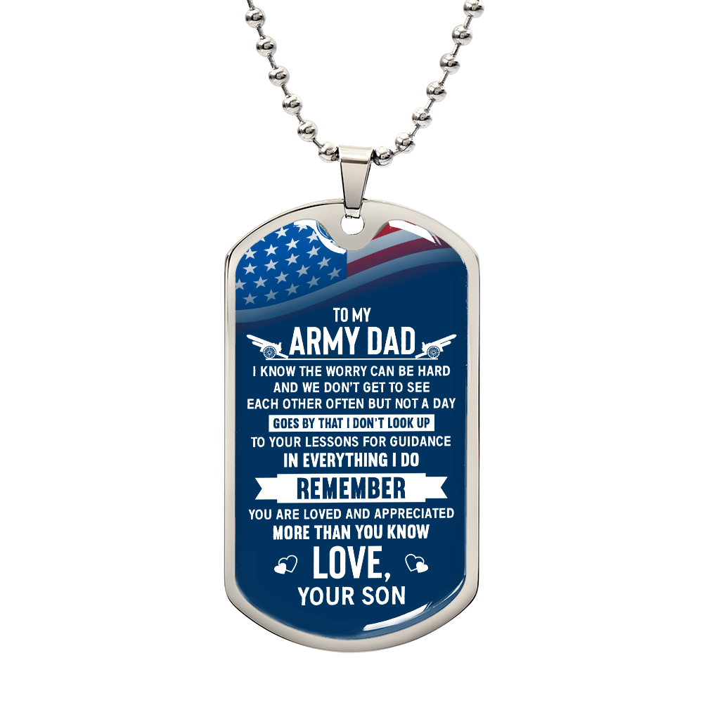 TO MY DAD - LOVE FROM YOUR SON .(Luxury Graphic Dog Tag Necklace)