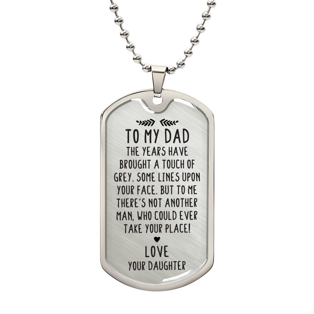 TO MY DAD - LOVE FROM YOUR CHILD.(Luxury Graphic Dog Tag Necklace)