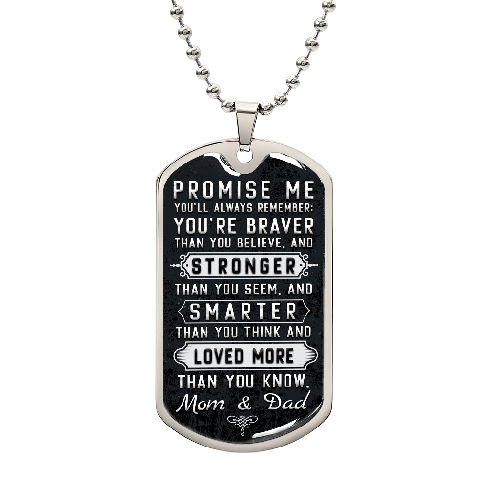 TO MY CHILD - Promise me.(Luxury Graphic Dog Tag Necklace)