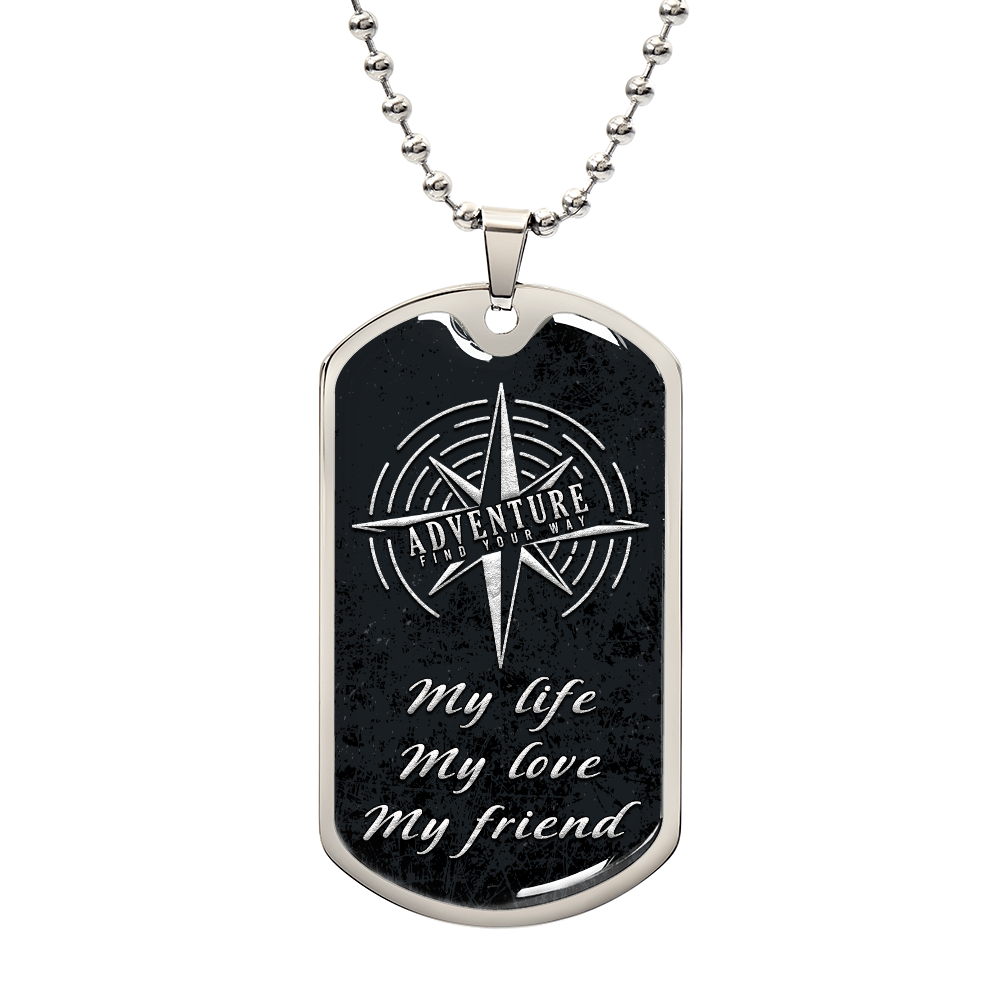 Luxury Graphic Dog Tag Necklace - ADVENTURE FIND YOUR WAY.