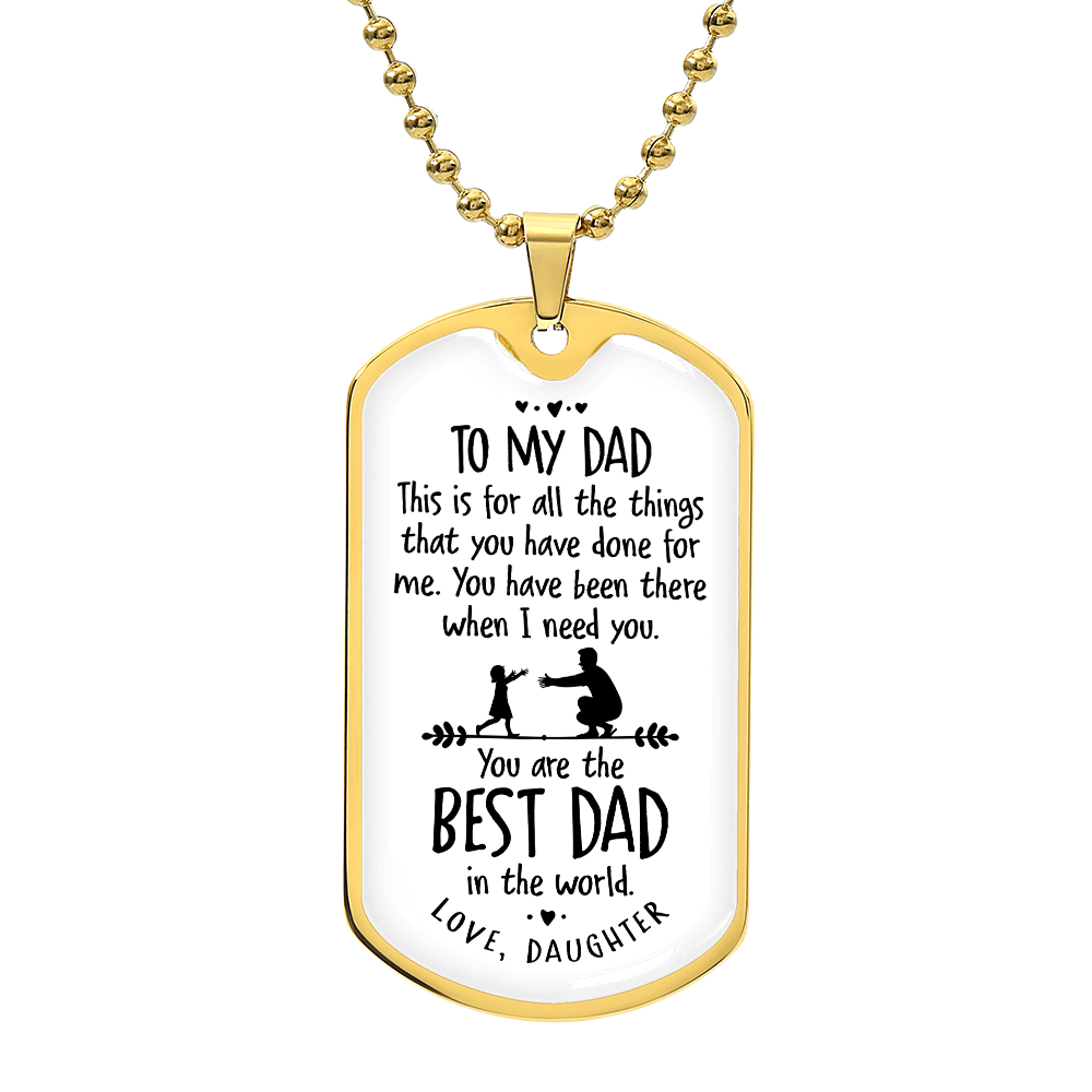 TO MY DAD - I LOVE MORE THEN.(Luxury Graphic Dog Tag Necklace)