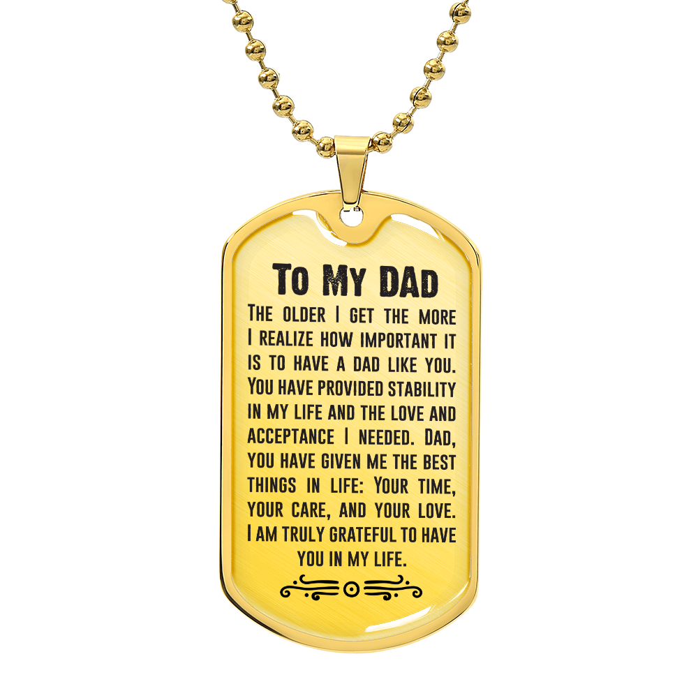 TO MY DAD - LOVE FROM YOUR CHILD.(Luxury Graphic Dog Tag Necklace)