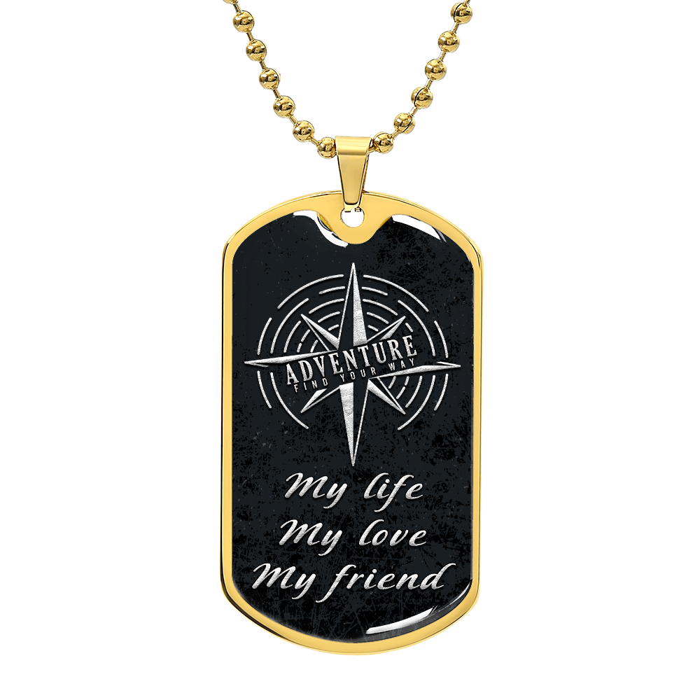 Luxury Graphic Dog Tag Necklace - ADVENTURE FIND YOUR WAY.
