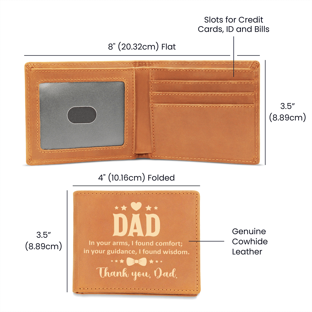 Graphic Leather Wallet.(Dad In Your Arms, I Found Comfort.)