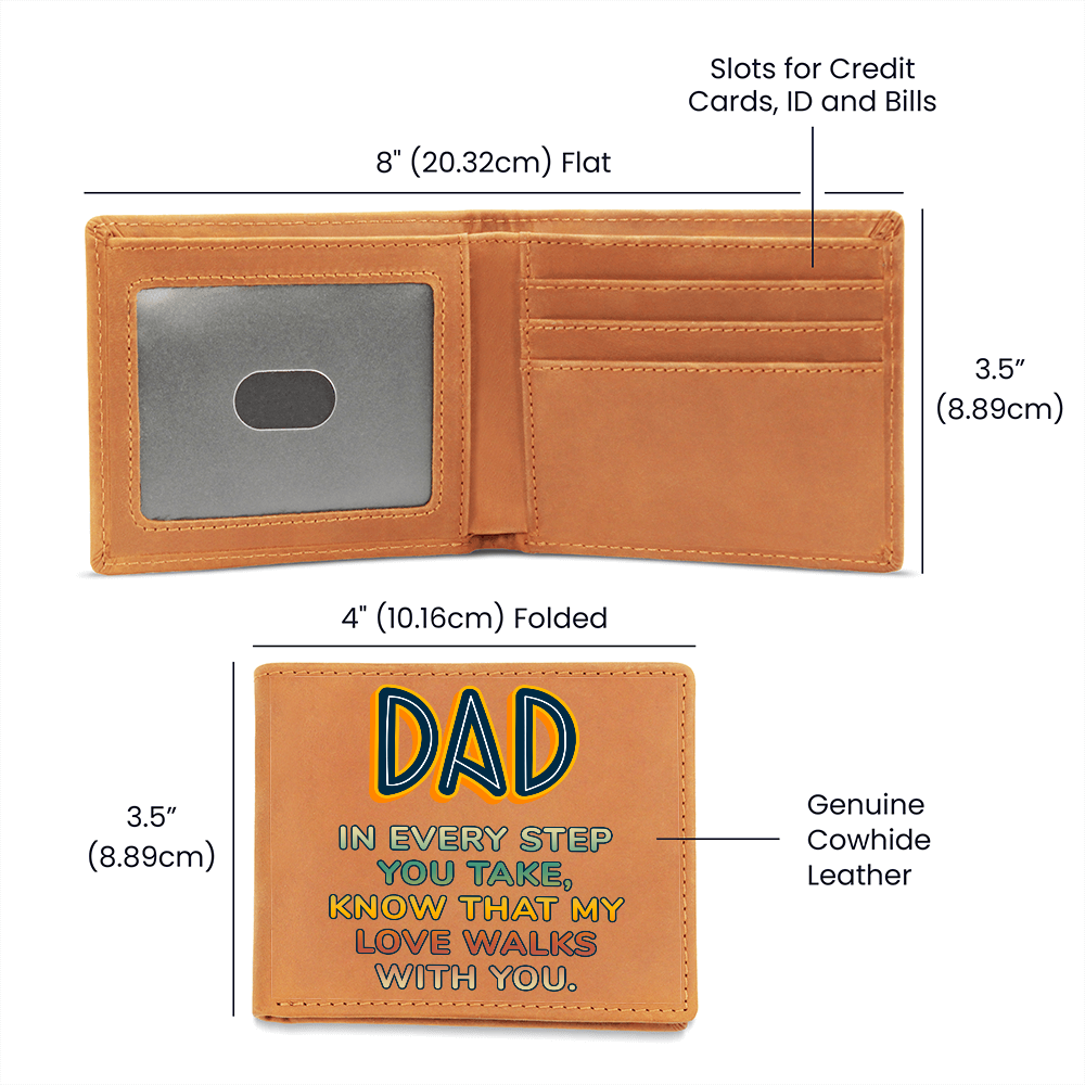 Graphic Leather Wallet.(Dad In Every Step.)