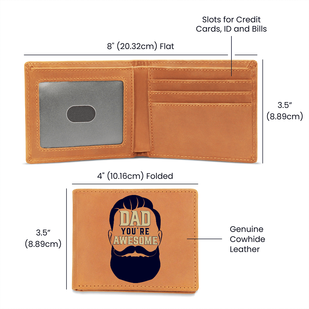Graphic Leather Wallet.(DAD YOU'RE AWESOME)