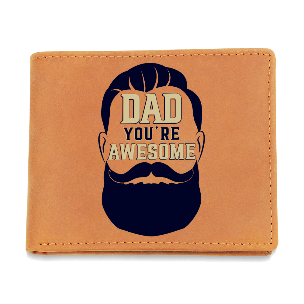 Graphic Leather Wallet.(DAD YOU'RE AWESOME)