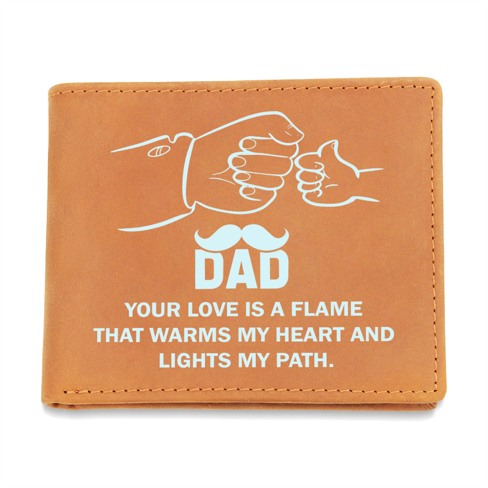 Graphic Leather Wallet.(Your love is a flame)