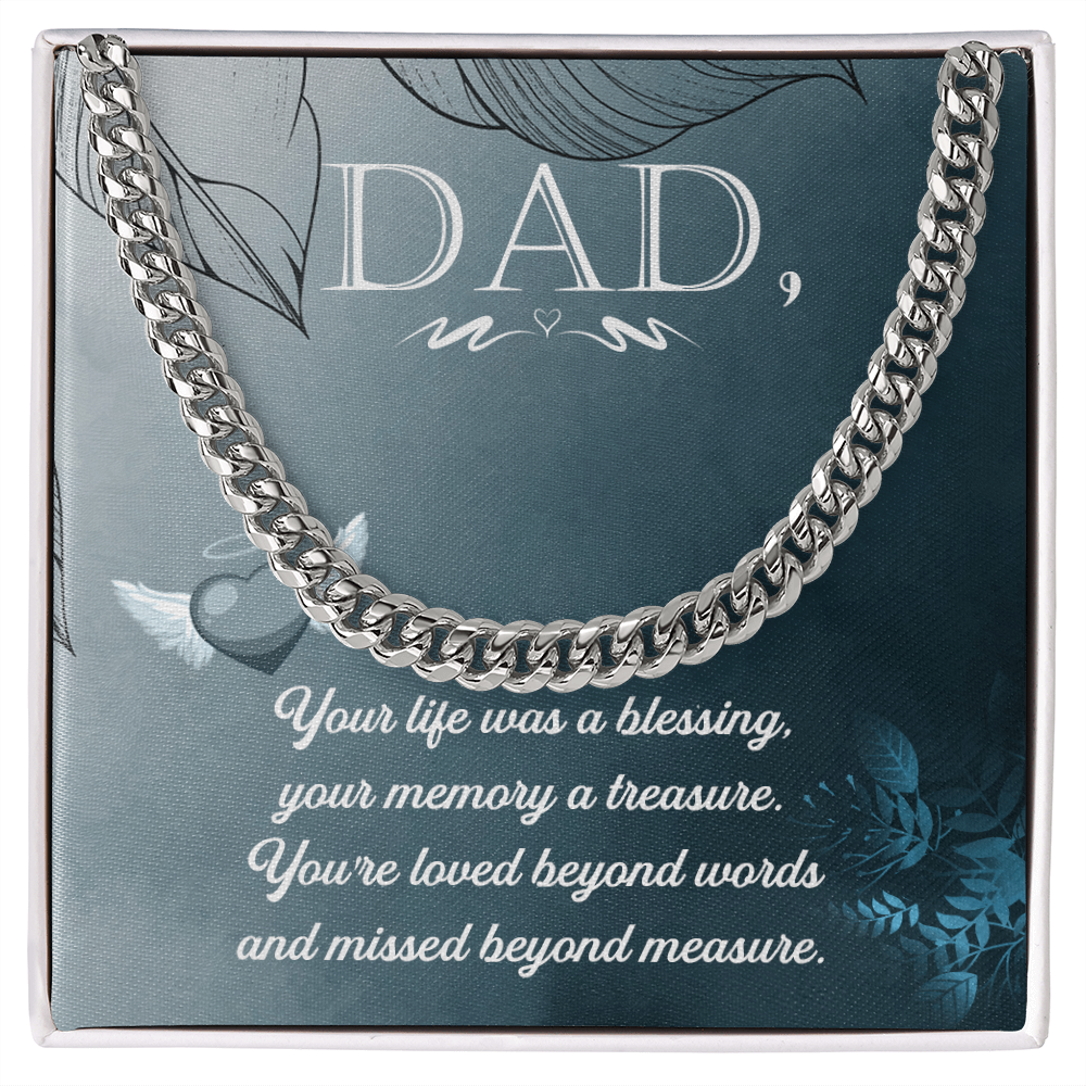 To my Father - love from your Child.(Cuban Link Chain)