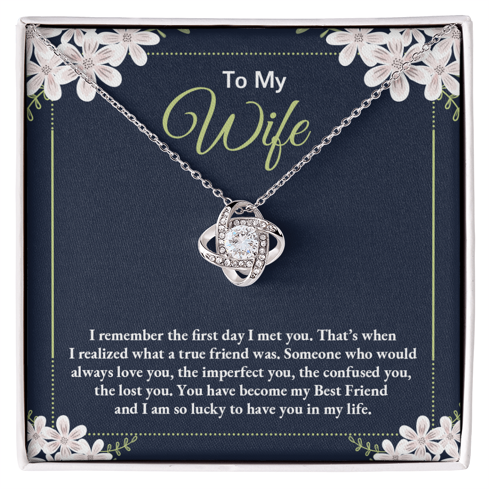 I remember the first day i met you- Love Knot Necklace