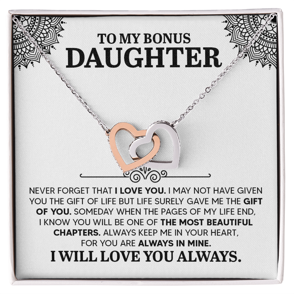 Never Forget that i love you- Interlocking Hearts necklace