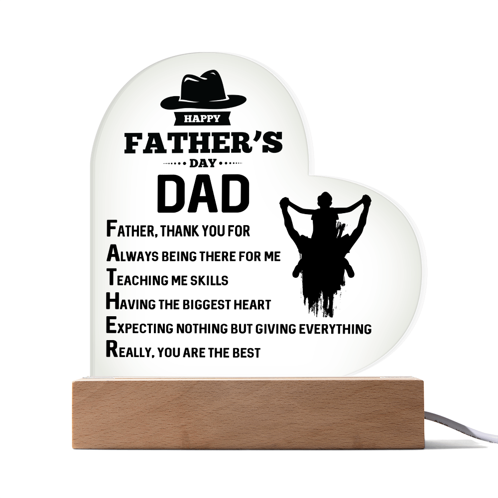 Heart Acrylic Plaque.(HAPPY FATHER'S DAY..)