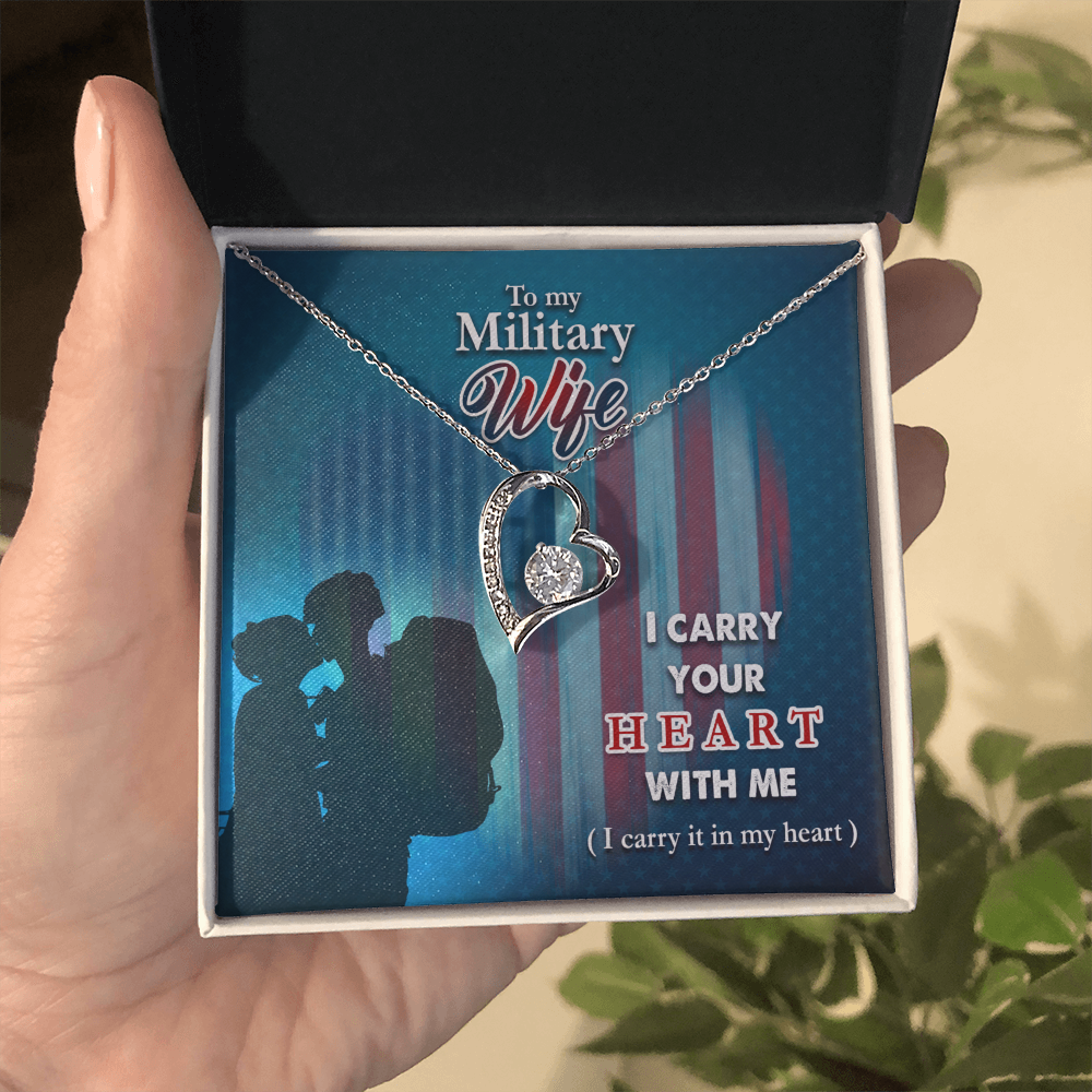To My military Wife - from your Husband.(Forever Love Necklace)